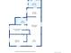 Floor plan showing the layout of the home, including the kitchen, bathroom, bedrooms, dining room and laundry at 1301 Kenton St, Aurora, CO 80010