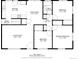 First floor plan showcasing the kitchen, living room, dining area, and bedrooms at 3117 Victor St, Aurora, CO 80011