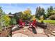 Fire pit area features stone pavers, comfortable seating, and a cozy atmosphere at 1519 Stonehill Ct, Castle Rock, CO 80104