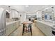 Modern kitchen with stainless steel appliances, light countertops, and a central island at 12256 W 34Th Pl, Wheat Ridge, CO 80033