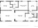 Floor plan exhibiting the arrangement of rooms and their dimensions, including the living room, kitchen, and bedrooms at 1528 Holly St, Denver, CO 80220