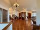 This home features an open living area with hardwood flooring and lovely wood trim and accents at 12984 Crowfoot Springs Rd, Larkspur, CO 80118