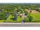 Aerial view of a home nestled among lush trees and landscaping with the city skyline in the background at 4600 S University Blvd, Englewood, CO 80113