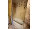 Bathroom features linoleum flooring, wallpaper, and a shower tub with a curtain at 5138 S Sedalia Ct, Centennial, CO 80015