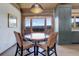 Cozy breakfast nook with bay window offering scenic views of the surrounding landscape at 51 West Ranch Trl, Morrison, CO 80465