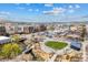 Scenic aerial view showcases the neighborhood's park, community atmosphere, and proximity to local amenities at 109 Cantril St, Castle Rock, CO 80104
