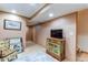 Finished basement with neutral paint, and cozy decor at 19807 Victorian Way, Parker, CO 80138