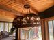 Unique chandelier featuring images of horses at 26526 Gray Buck Trl, Conifer, CO 80433