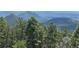 Gorgeous mountain view surrounded by lush evergreen trees in the foreground at 26526 Gray Buck Trl, Conifer, CO 80433