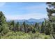 Breathtaking view of mountain landscape and lush greenery, offering a serene backdrop to the property at 26526 Gray Buck Trl, Conifer, CO 80433