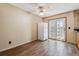 Bright breakfast nook with tile floors and direct access to backyard via French doors at 3616 W Radcliff Ave, Denver, CO 80236