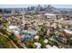 Aerial shot capturing Elitch Gardens amusement park and its vibrant attractions at 1700 Bassett St # 1808, Denver, CO 80202