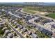 Aerial view displays the home's proximity to Mitchell Gulch Park in a suburban neighborhood at 217 Peabody St, Castle Rock, CO 80104