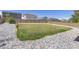 Large backyard with a sprawling green lawn and stone landscaping at 217 Peabody St, Castle Rock, CO 80104