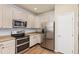 Well-equipped kitchen features stainless steel appliances and plenty of cabinet space at 217 Peabody St, Castle Rock, CO 80104