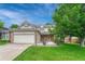 Charming two-story home with brick accents, a well-manicured lawn, and a two-car garage at 19149 E Ida Dr, Aurora, CO 80015