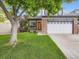 Inviting home with a well-maintained lawn, mature tree, and welcoming front porch at 9867 Mulberry Way, Highlands Ranch, CO 80129