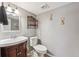 Small, clean bathroom featuring a white sink, toilet, and classic fixtures, perfect for guests at 9430 Perry St, Westminster, CO 80031