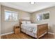 Cozy bedroom with hardwood floors, neutral walls, and two windows providing a peaceful retreat at 9430 Perry St, Westminster, CO 80031