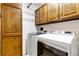 Laundry room with washer, dryer, and cabinets at 5385 Camargo Rd, Littleton, CO 80123