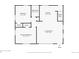 Floor plan of floor 1, showing bedroom, bathroom, kitchen, primary bedroom, and living room at 742 Hanover St, Aurora, CO 80010