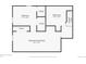 Detailed floor plan of floor 2 showcasing a bedroom, bathroom, and basement area at 742 Hanover St, Aurora, CO 80010