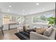 Sun-filled living area with light-colored walls, modern furnishings, and large windows offering neighborhood views at 742 Hanover St, Aurora, CO 80010