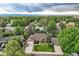 Aerial view of a home nestled among lush green trees in a suburban neighborhood at 17404 E Prentice Cir, Centennial, CO 80015
