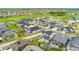 An aerial view shows the layout of homes in a modern, planned community at 10968 Lewiston St, Commerce City, CO 80022