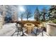 Outdoor community patio with comfortable seating around a built-in gas fire pit at 7600 Landmark Way # 613-2, Greenwood Village, CO 80111