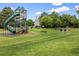Community playground with a slide and play structure set against a backdrop of green space at 7369 S Gore Range Rd # 208, Littleton, CO 80127