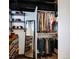 Walk-in closet with organized shelving and hanging racks at 1172 Harrison St, Denver, CO 80206