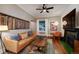 Comfortable living room featuring stylish decor, hardwood floors, and a fireplace at 1172 Harrison St, Denver, CO 80206