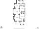 Floorplan illustrating the layout of the main floor of the house, including living room, dining, kitchen, & bedrooms at 1172 Harrison St, Denver, CO 80206