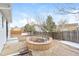 Backyard featuring a patio area, nice privacy fence and mature trees at 16820 Bitterbrush, Parker, CO 80134