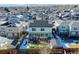 Aerial view of house showcasing backyard and solar panels at 7888 Tejon St, Denver, CO 80221