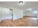 This partially finished basement features hardwood floors, neutral walls and access to utilities at 18662 E Brown Pl, Aurora, CO 80013
