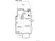 Floorplan showing the layout of the main level with the kitchen, bedrooms, living areas, laundry and patio at 250 S Ogden St, Denver, CO 80209