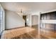 Bright dining room with hardwood floors and sliding glass doors at 11099 Pastel Pt, Parker, CO 80134