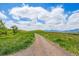 Scenic dirt hiking trail surrounded by green grass and rolling hills beneath a blue sky at 945 Saint Andrews Ln, Louisville, CO 80027