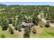 Beautiful aerial view of home featuring green roof with solar panels and surrounded by lush greenery and trees at 1555 Genesee Ridge Rd, Golden, CO 80401