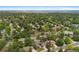 Expansive aerial view of neighborhood streets and mature trees with a view of the lake in the distance at 9939 E Aberdeen Ave, Englewood, CO 80111