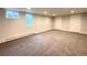 Unfinished basement featuring neutral walls, carpet flooring and recessed lights at 6586 W Leawood Dr, Littleton, CO 80123