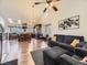 Open concept living room with vaulted ceilings and tons of natural light at 11523 Sandy Creek Ln, Parker, CO 80138