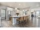 Open-concept kitchen with a large island, stainless steel appliances, and modern white cabinetry at 8406 Winter Berry Dr, Castle Pines, CO 80108