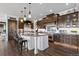 Spacious kitchen features a large island, stainless appliances, and dark wood cabinetry at 15295 E Cherry Creek S Rd, Larkspur, CO 80118