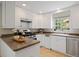 Well-lit kitchen with stainless steel appliances, light tile flooring, and a bright window view at 4580 S Huron St, Englewood, CO 80110