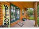 Charming covered porch with a rocking chair, wood logs, and an inviting entrance at 1415 Isabell St, Golden, CO 80401