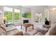 Comfortable living room with plush seating, natural light from large windows, and a modern fireplace at 3748 Oakwood Dr, Longmont, CO 80503
