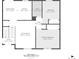 Floor plan showing a kitchen, dining area, bedroom, bath, living room, foyer, and primary bedroom at 9240 W Wagon Trail Dr, Littleton, CO 80123